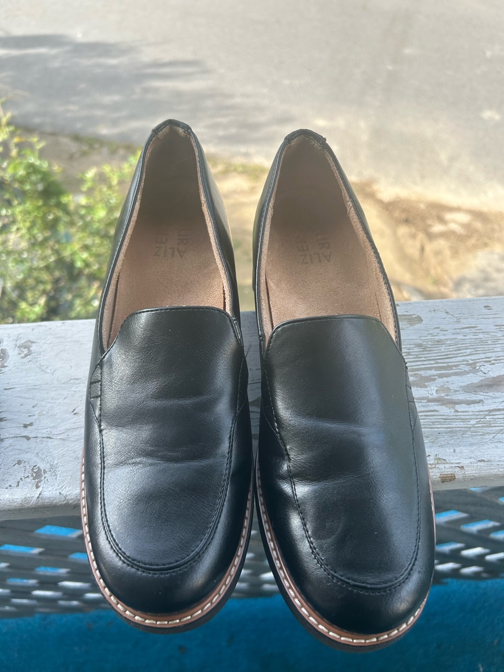 Classic Black Leather Slip-On Loafers for women